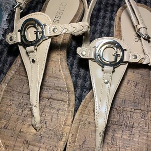 Guess Nude Sandles with cork bottoms
